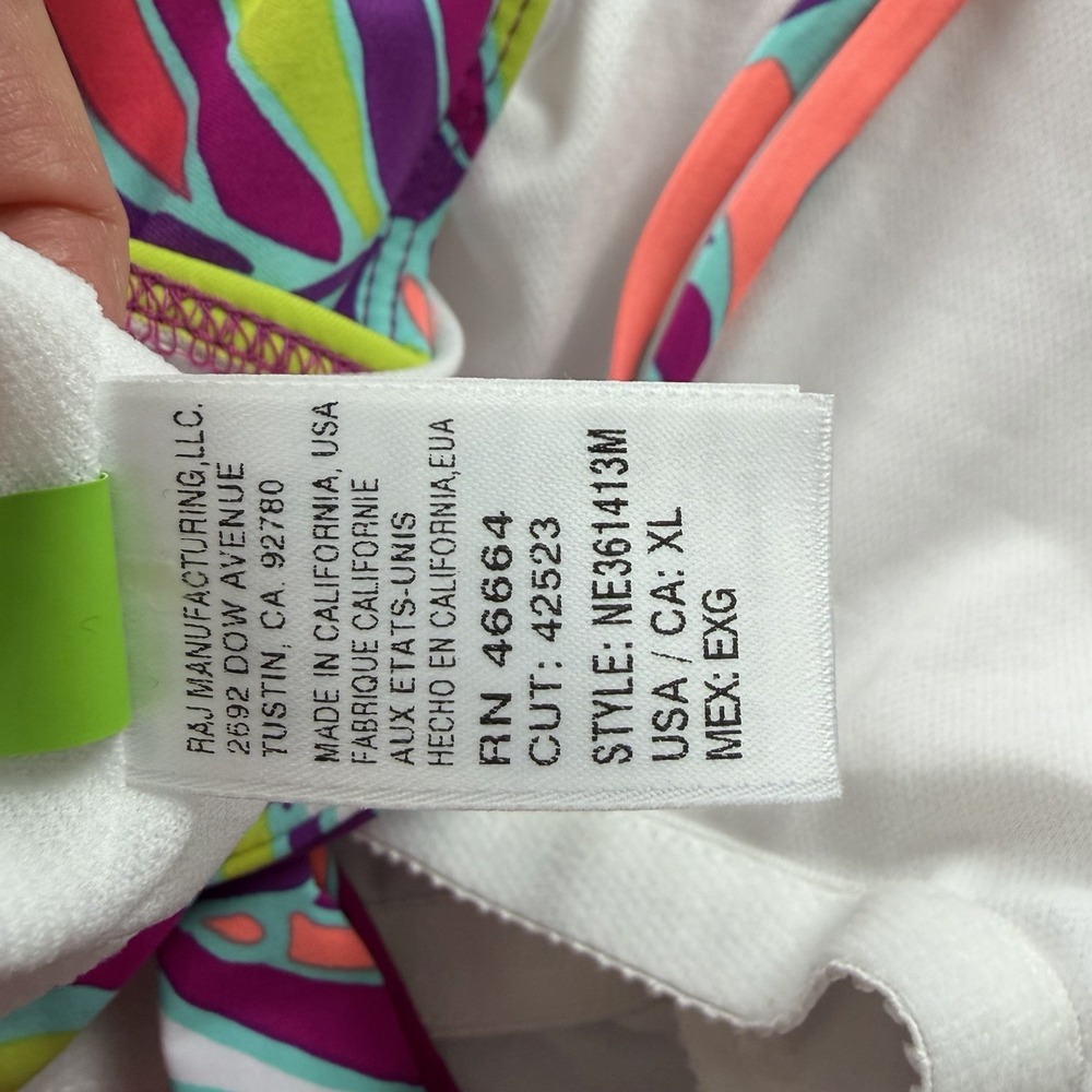 Next Tropical Print Tankini Swim Top XL NWT Bright Multicolor - Picture 5 of 8